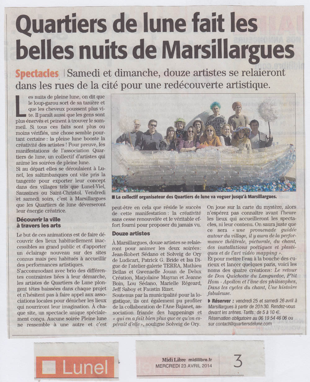 Midi Libre Lunel 23 avril 2014